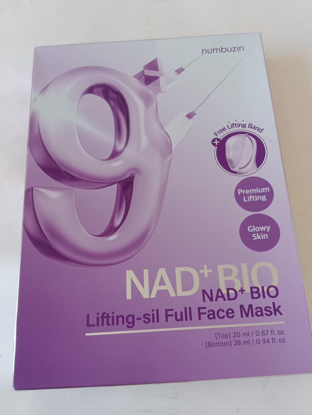 Numbuzin NAD+ BIO Lifting-sil Full Face Mask Box Set Kit, New